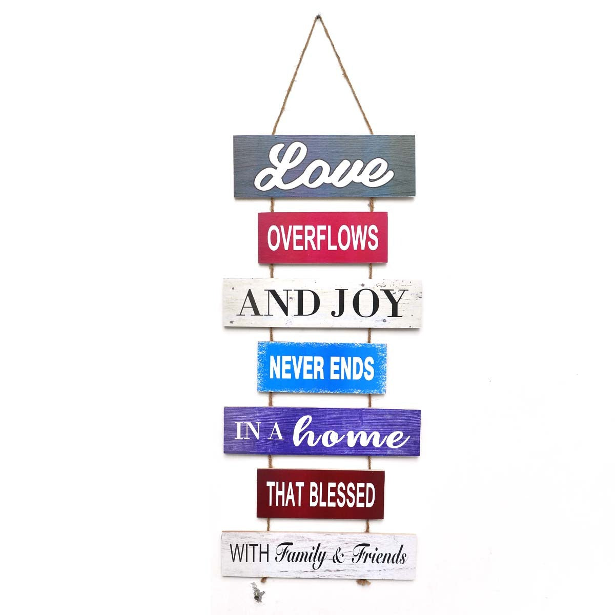 Wall "Familia Rules" Caption Decor
