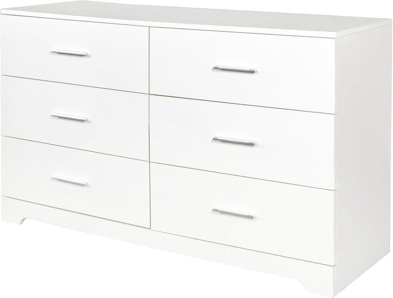 Volo White Drawer Double Dresser Living Room Organizer Cabinet Stand