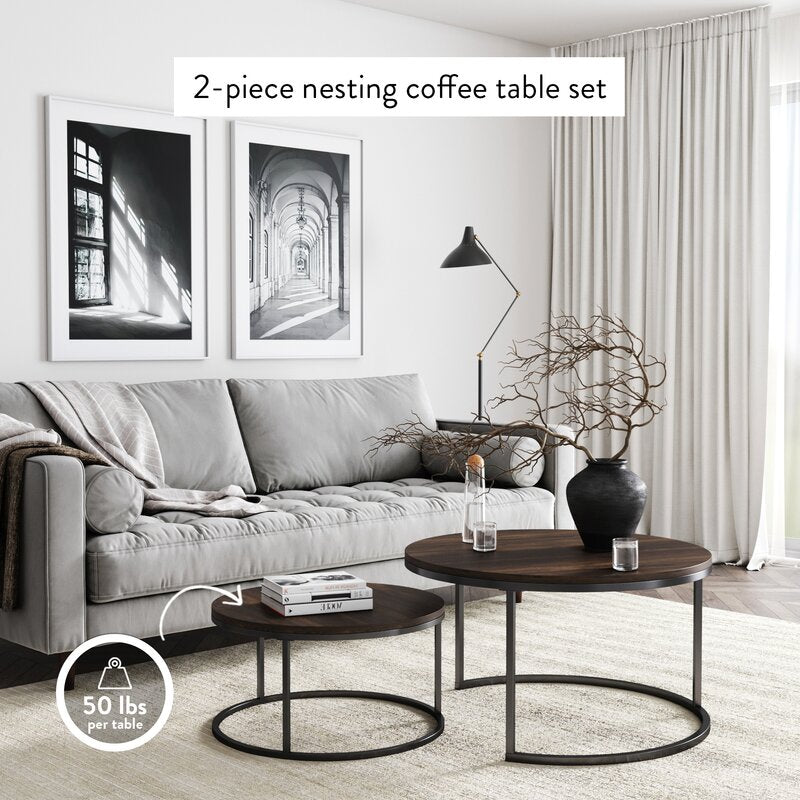 Maywood Nesting Living Loung Drawing Room Centre Tables (Set of 2) - waseeh.com