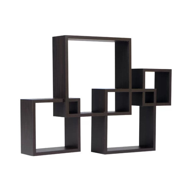 Espresso Square Living Lounge Bedroom Floating Shelve Decor - waseeh.com