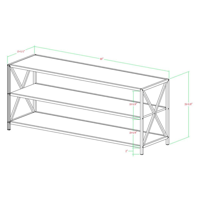 Carbon X-Frame Bookcase Console Organizer Rack Table - waseeh.com