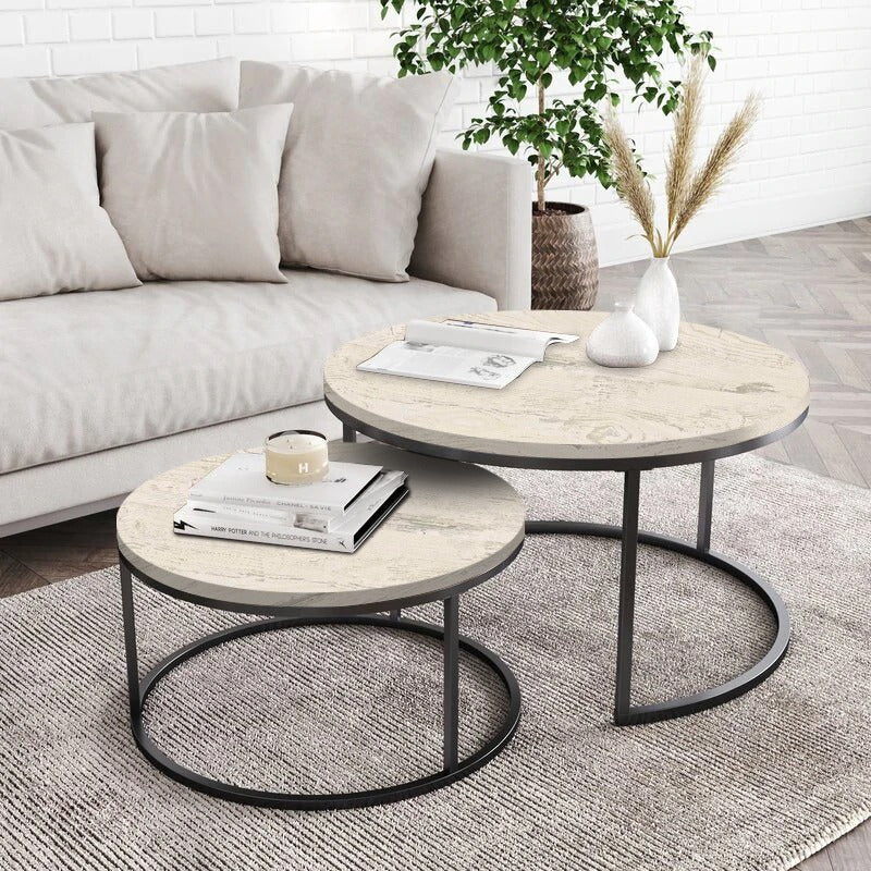 Maywood Nesting Living Loung Drawing Room Centre Tables (Set of 2) - waseeh.com