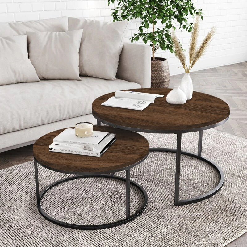 Maywood Nesting Living Loung Drawing Room Centre Tables (Set of 2) - waseeh.com